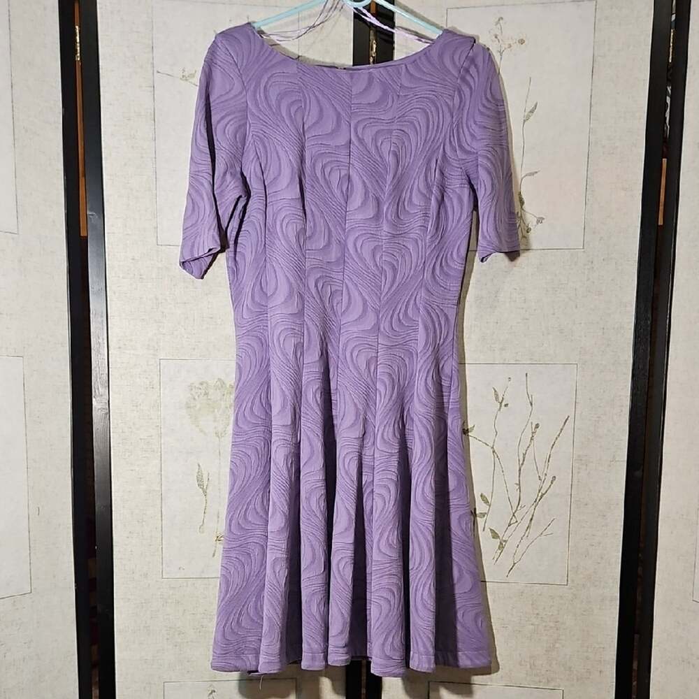 Julian Taylor Purple Fit and Flare Midi Dress for Weddings